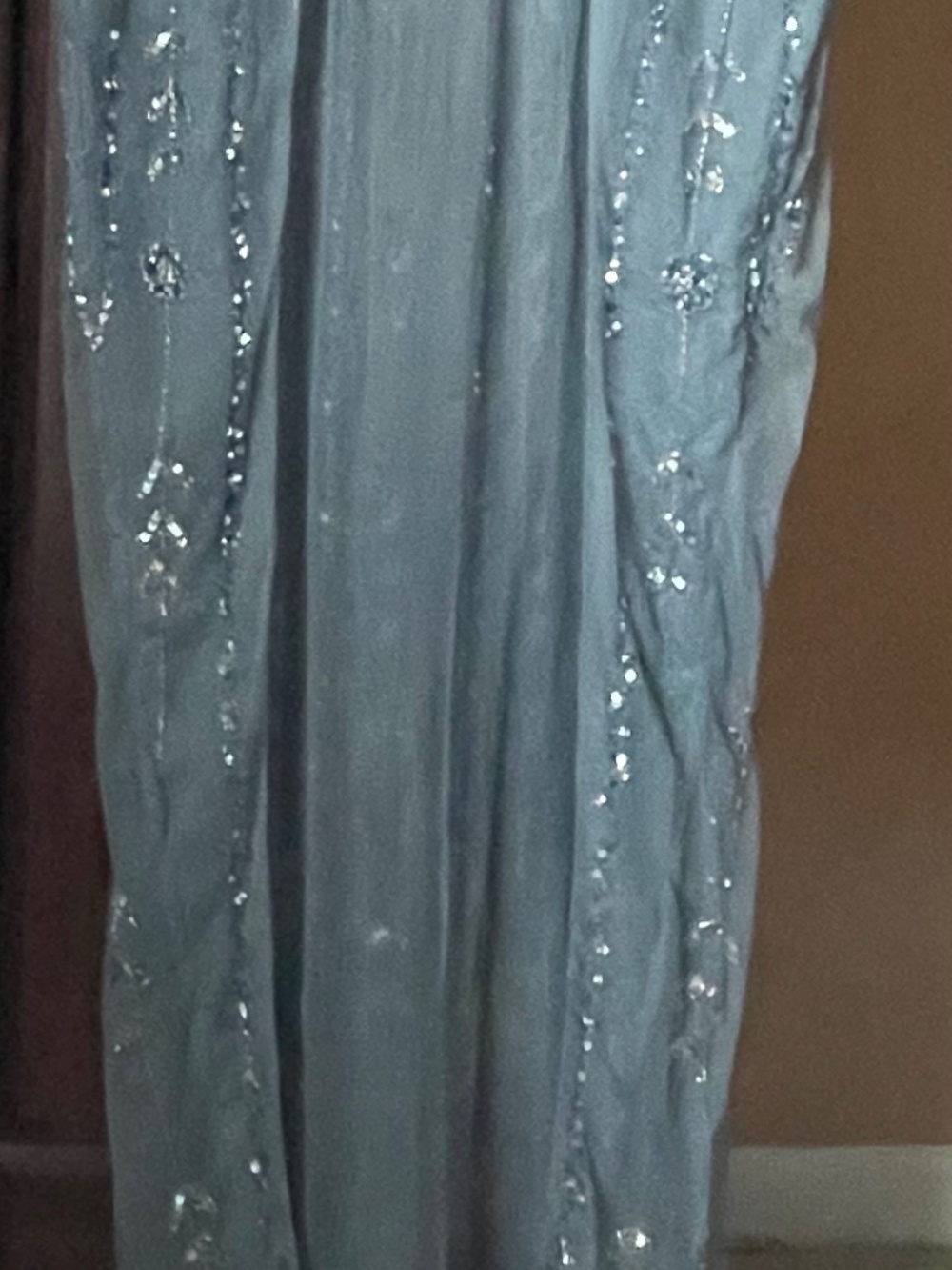 Maryisa- Embellished Sequin Beaded Cape Maxi Dress